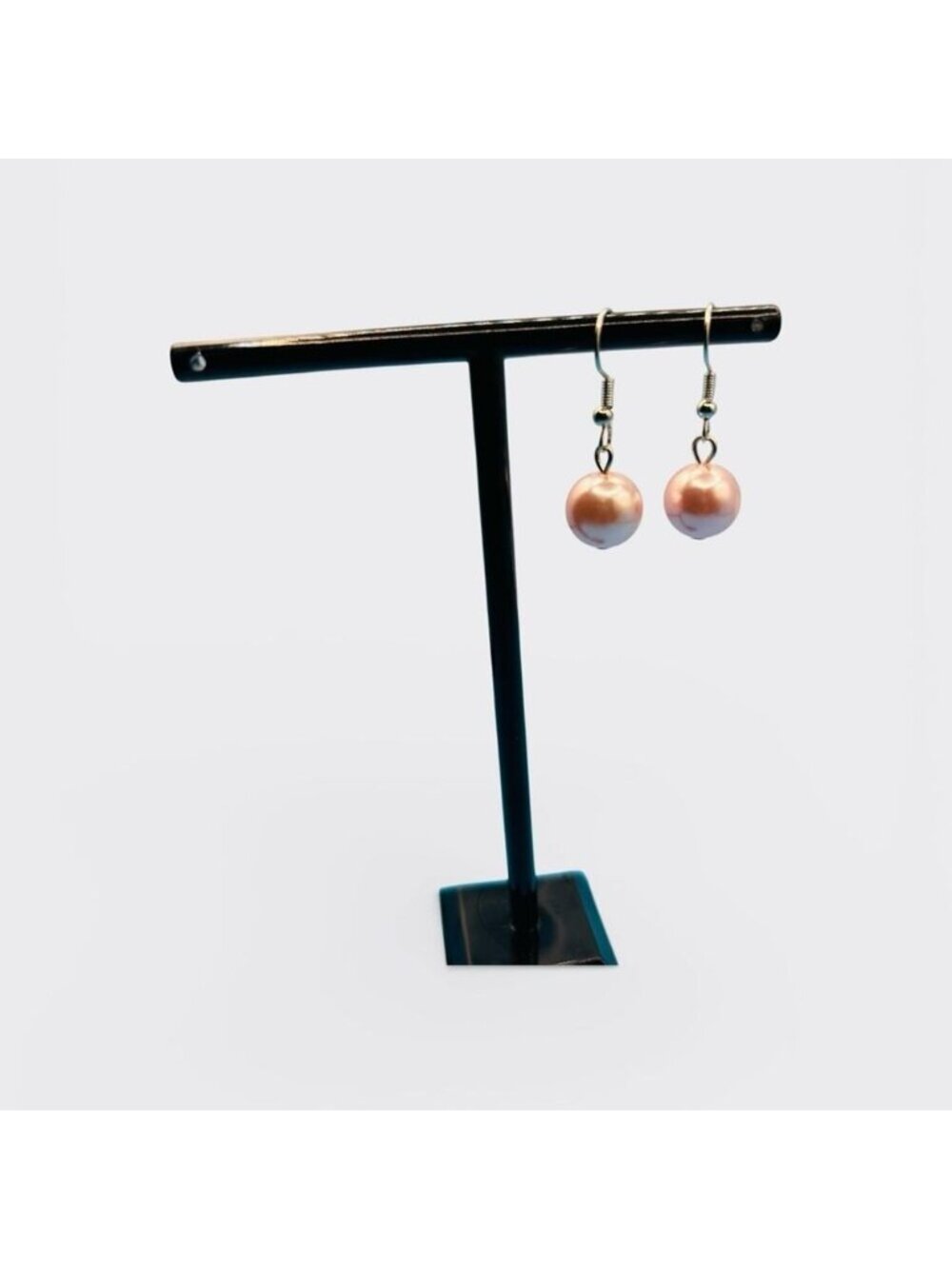 Elegant Pink dangle faux Pearl Earrings - Picture 2 of 3